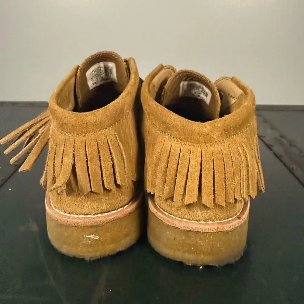 Sperry Rebecca Minkoff Fringe Chukka Moccasin Boots Tan Suede Women's 7.5